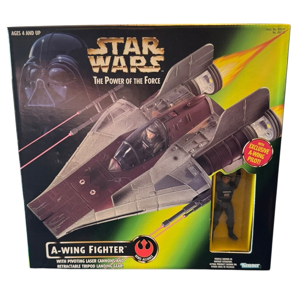 Star Wars Power of the Force A-Wing Fighter with Pilot - Picture 3 of 6